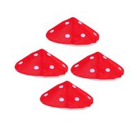 TOYANDONA 4 pièces Chapeau Champignon Garçon Fille Rouge à Pois Blancs et Confortable pour Cosplay Fêtes et Spectacles Accessoire Costume Polyvalent et Décoloration Intérieur