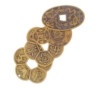 TOYANDONA 4 Pièces Chinese Luck Coins Laiton avec Décor Feng Shui et Accessoire pour Richesse Succès et Positive Traditionnelles Chinoises pour