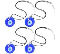 TOYANDONA 4 pièces Collier Mauvais Œil Bleu Pendentif Rond Protection Chanceuse Chaîne Confortable pour Femmes et Hommes Bijoux Polyvalents Au Style Esthétique