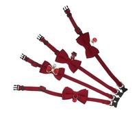 TOYANDONA 4 Pièces Collier pour Animaux avec Nœud Réglable et Clochette Collier de Sécurité pour et Chiens Accessoire Décoratif pour Mariages et Occasions Spéciales Rouge