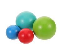 TOYANDONA 4 Pièces Croquet Balls Set for Children Wooden Lawn Game Kid Friendly Outdoor Toy for Family Gatherings and Summer Camp Activities