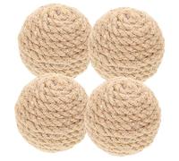 TOYANDONA 4 Pièces De Chat Drôle Jouets pour Chats D'intérieur Chaton Jouets pour Chatons pour Chats D'intérieur Sisal Poste Soi Scratch Gratter Grattoir pour Chat Balle Jute Brun