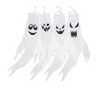 TOYANDONA 4 Pièces Décorations de Jardin Halloween Fanions Lumineux Polyester Manches à Air Fantômes à Suspendre pour Créer Une Ambiance Festive