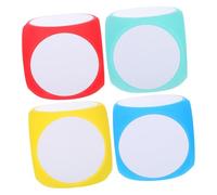 TOYANDONA 4 Pièces Dés Effaçables à Sec Mousse EVA Cubes Blancs Réutilisables pour Projets Créatifs Supports Pédagogiques et Jeux Educatifs