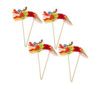 TOYANDONA 4 Pièces Dragon Chinois Papier Grand Format Kits de Jouets à Tenir Main pour Garçon Fille Décoration DIY Nouvel an Chinois Guirlande de Dragon Rouge Festive