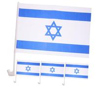 TOYANDONA 4 pièces Drapeau Israël Polyester Décoration Nationale pour Fenêtre de Voiture Résistant Décoloration Usage Polyvalent pour Voiture Maison et Bureau
