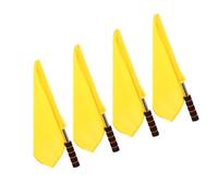 TOYANDONA 4 pièces Drapeaux à Main Jaunes Légers pour Arbitre et Signalisation pour Parades Fêtes et Événements Sportifs
