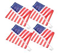 TOYANDONA 4 Pièces Drapeaux Américains Voiture avec Clip Fenêtre Résistants Intempéries Décoratifs pour Véhicules