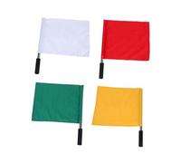 TOYANDONA 4 pièces Drapeaux Arbitre à Main avec Poignées Confortables pour Matchs de Football et Courses Drapeaux Sportifs Colorés Haute Visibilité pour Juges de Ligne et Événements