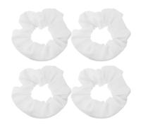 TOYANDONA 4 Pièces Élastique à Cheveux Accessoire Pratique en Polyester Blanc avec Poche Zippée Dissimulée, Anti-vol, Polyvalent pour Voyages et Entraînements au Gym pour Femmes