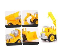 TOYANDONA 4 pièces Engin Chantier DIY pour Garçon Fille Voiture de Construction à et Démontage Excavatrice Modèle Éducatif Simulation Camion Rigide Cadeau Ludique pour Garçons et Filles