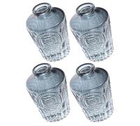TOYANDONA 4 Pièces Flacons Diffuseur Verre Gravés Style Romain Bouteilles Parfum Intérieur pour Huiles Essentielles Diffuseurs Arômes Durables pour Maison et Bureau Gris