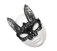 TOYANDONA 4 Pièces Masque Lapin Halloween, Demi-visage Élégant | Rubans Latéraux, Taille Unique Confortable, Style Noble et Respirant, pour Soirées Costumées et Photos