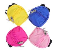 TOYANDONA 4 Pièces Mini Doll Backpack Set with Zipper Soft Miniature School Bags for Dollhouse Accessories Pretend Play and Dress-up Party Decor Rose