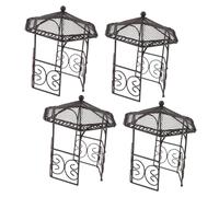 TOYANDONA 4 Pièces Miniature Iron Pavilion Figurines for Dollhouse Mini Furniture Fairy Garden Pavilion with Elegant Craftsmanship for Creative Play and Home Decor