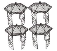 TOYANDONA 4 Pièces Miniature Iron Pavilion Set Elegant Dollhouse Fairy Garden Furniture Lightweight Decorative Micro Landscape Ornaments for Creative Play and Charm