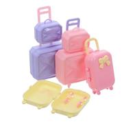 TOYANDONA 4 Pièces Miniature Travel Suitcase for Dolls Plastic Dollhouse Luggage Toy Storage Box for Children S Play and Decoration