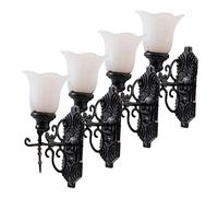 TOYANDONA 4 pièces Miniature Wall Lamp Model Décoration de Maison de Poupée Accessoires de Décor Unique pour Miniature Maison Éclairage Pratique et Élégant Modèle de Lampe Murale Noir avec