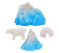 TOYANDONA 4 pièces Modèles Miniatures Igloo et Maisons de Glace Réalistes avec Figurines Polaires pour Décoration et Jeu Garçon Fille