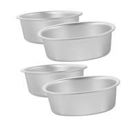 TOYANDONA 4 pièces Moule à Gâteau Ovale Alliage Aluminium Non Adhérent Moules à Pâtisserie Antiadhésifs pour Cheesecake Facile à Démouler et Nettoyer Ustensiles de Cuisson Pratiques
