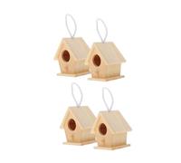 TOYANDONA 4 pièces Nichoir DIY Mini à Peindre Maison Doiseaux Suspendue pour Extérieur Décoration de Fête et Habitat Sécurisé pour