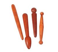 TOYANDONA 4 pièces Outil de Massage Manuel Bois Naturel pour Réflexologie Plantaire Bâton Acupression pour Points de Déclenchement et Détente Musculaire