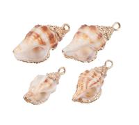TOYANDONA 4 Pièces pendentif conque coquilles pour l'artisanat porte-clés coquillage fabrication de bracelet pendentif charmes de pour la fabrication de bijoux