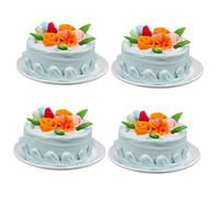 TOYANDONA 4 Pièces Petits Gâteaux Modèles D'aliments Artificiels Modèle De Cupcake Artificiel Faux Gâteau à La Mousse Faux Jouet De Pain Gâteau Miniature Le Dessert Rouleau Suisse Résine