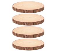 TOYANDONA 4 Pièces Pierre de Gué Ronde en Bois, Style Rustique pour