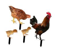 TOYANDONA 4 Pièces Piquets de Jardin Décorations Réalistes de Poules pour Jardin Cour Idéaux pour Aménager Votre Extérieur