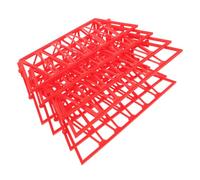 TOYANDONA 4 Pièces Pont Ferroviaire Miniature en Plastique Rouge, Accessoire Facile à Assembler Compatible Rails de Train, pour Réseau D'assemblage et Jeu Éducatif la Maison
