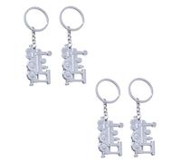 TOYANDONA 4 pièces Porte-clés Locomotive Argenté Anneaux Porte-clés Train Design et Pratique Accessoire Original pour Clés et Décoration de Sac