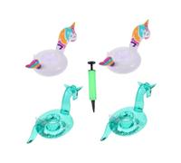 TOYANDONA 4 pièces Porte-gobelets Gonflables Flottants PVC pour Piscine Forme Animaux Stable et Résistant avec Gonfleur Fêtes Plage et Spa Réutilisable