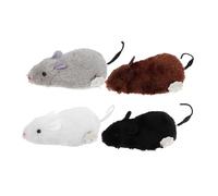 TOYANDONA 4 Pièces Souris Mécanique De Chat De Souris Réaliste Petit Rongeur Jouets à Remonter Chat Horloge en Velu Mécanique Rat Plastique Couleur Aléatoire