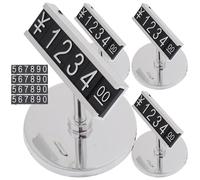 TOYANDONA 4 pièces Support Étiquette Prix Supermarché Argenté Présentoir Réutilisable pour Affichage Fruits Légumes Facile à Installer et Démonter Accessoire Pratique pour Rayons Magasin