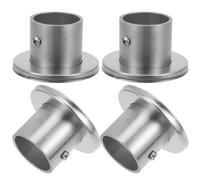 TOYANDONA 4 pièces Support Tringle à Rideau Acier Inoxydable Flasques Rondes Épaisses pour Barre Rideau Salle de Bain Fixation Murale Facile pour Tringle Placard