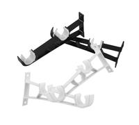 TOYANDONA 4 pièces Supports Tringles Rideaux Double Alliage Aluminium Renforcé Fixations Murales Latérales Stables pour Supports Lourds Lot de Noir et Blanc Compatible Rideaux Doubles et