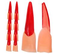 TOYANDONA 40 Pièces Faux Halloween Doigts Effrayants Doigt Effrayant Blague Au Ongles d'horreur Couvercles De Faux De Sorcière De Vampire Vinyle Rouge