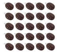TOYANDONA 40pièces Café Grain Breloques Résine Mini-grains de Café Décoratifs avec Boucle Embellissements pour Création de Bijoux