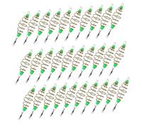 TOYANDONA 45 Pièces Luminous Olive Shape Fishing Feeder Basket Metal Spring Bait Trap with Glow Beads for Carp and Coarse Fishing