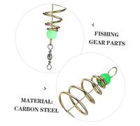 TOYANDONA 45 Pièces Luminous Olive Shape Spring Feeder Cage with Beads Metal Bait Holder for Carp and Coarse Fishing Night Fishing Trap Accessories