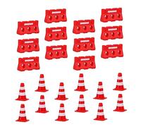 TOYANDONA 48 pièces Jouets de Simulation de Cônes Routiers pour Garçon Fille Enseignement Cognitif avec Cônes Rouge et Barrières