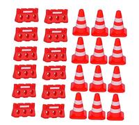 TOYANDONA 48 pièces Jouets Éducatifs Route Mini Cônes de Circulation Simulés pour Garçon Fille Enseignement Cognitif et Outils de Jeu