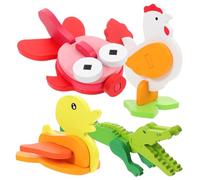 TOYANDONA 4ensembles Jouets Bois pour Garçon Fille Puzzles pour Tout-Petits Ans Puzzles Association Jeux Association Tri De Formes Jouets Éducatifs pour Garçon Fille