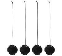 TOYANDONA 4pcs Balle de Rechange pour Jouet Suspendu de Chat en Peluche Noire avec Cloche, Protection de Meubles et Divertissement pour Chaton Intérieur, à Accrocher sur Poignées
