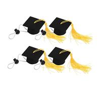TOYANDONA 4pièces Chapeau De Hamster Casquette De Hamster pour Petit Animal De Compagnie Chapeau à Pompons Poupée De Remise De Diplôme