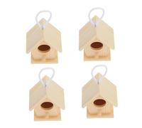 TOYANDONA 4pièces Kits De Nichoirs Bois à Suspendre Petits Nichoirs à Monter Soi-même pour Décoration Extérieure Et Observation des Oiseaux
