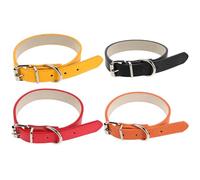 TOYANDONA 4pièces Lot de Colliers Ajustables PU pour Chiens Et Chats Boucle Métallique Sécurisée Collier Imperméable pour Petits Animaux De Compagnie pour Promenades Et Éducation