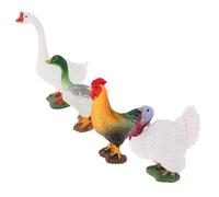 TOYANDONA 4pièces Lot de Figurines Miniatures Animaux Ferme Canard Oie Et Poule pour Décoration De Table Et Activités Éducatives