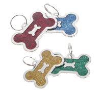 TOYANDONA 4pièces Médaille Chien Personnalisée Zinc Colorée Étiquette Identification Animaux De Compagnie Accessoires Collier Petits Chiens Chats Sangle Résistante Anti-Perte Rouge Bleu